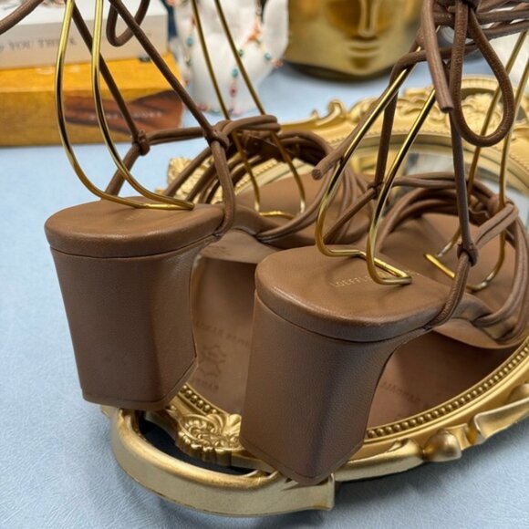 🆕 LOEFFLER RANDALL 🧿 NWOT Ryder Leather Knotted Sandals, Chocolate Brown, Sz 7 - Picture 8 of 16